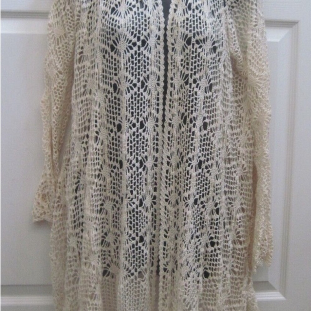 Elegant Cream Crochet Sweater